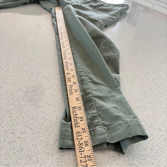 Loft Womens Size 6 Cotton Spandex Seaside Cropped Pant Sage Green Drawstring - Picture 12 of 14